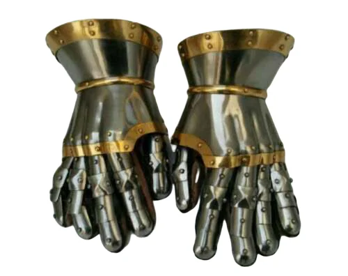 Medieval Warrior Metal Gothic Knight Style Gauntlets Functional Armor Gloves 