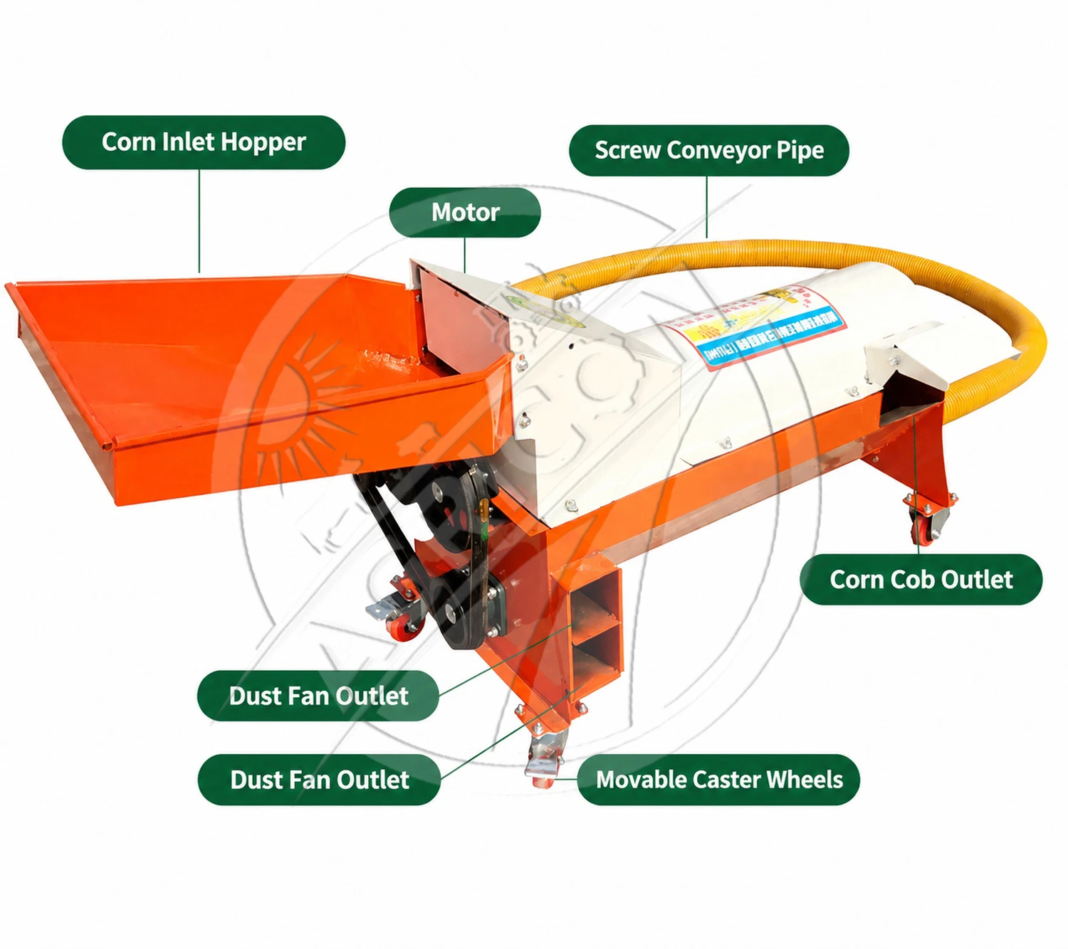 Electric Corn Shelling Machine 2500kg/h