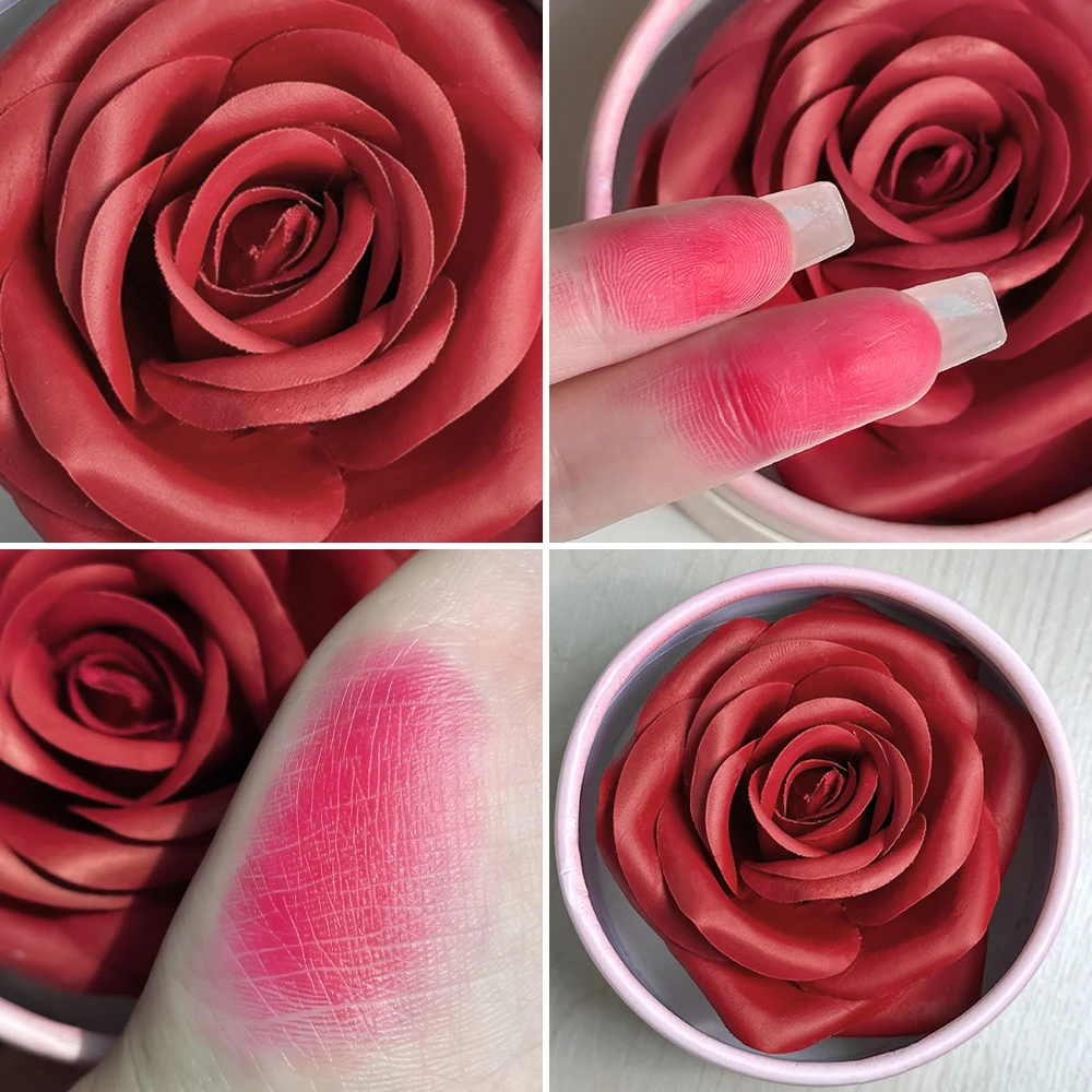 4 Color Face Cheek Blusher Makeup Blusher 3d Rose Petal Flower Blush