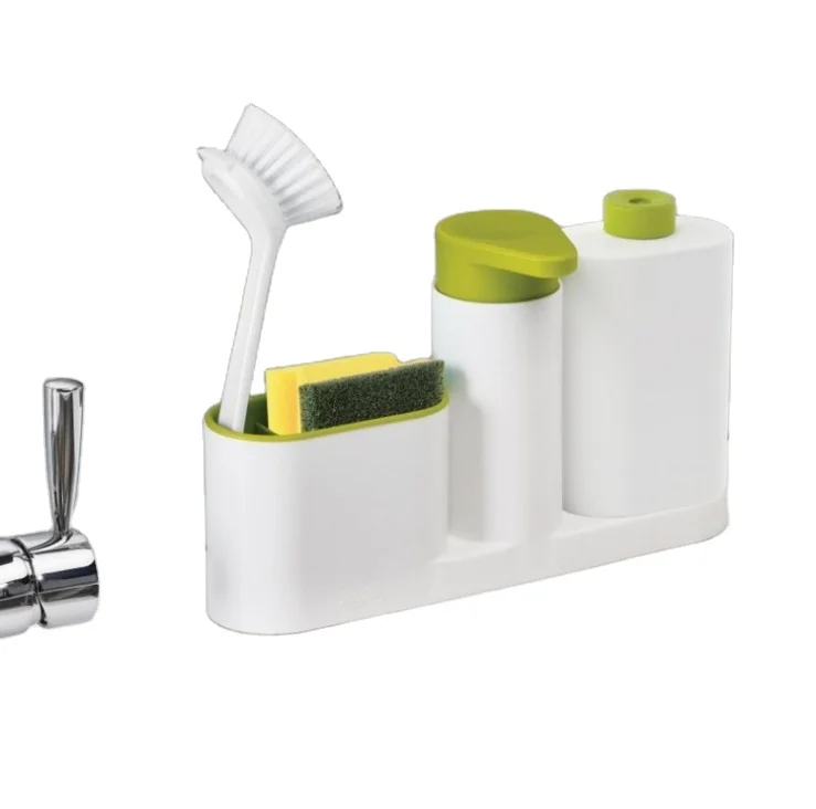 Japanese Style Kitchen Soap Dispenser And Sponge Holder Combo For  Dishwashing