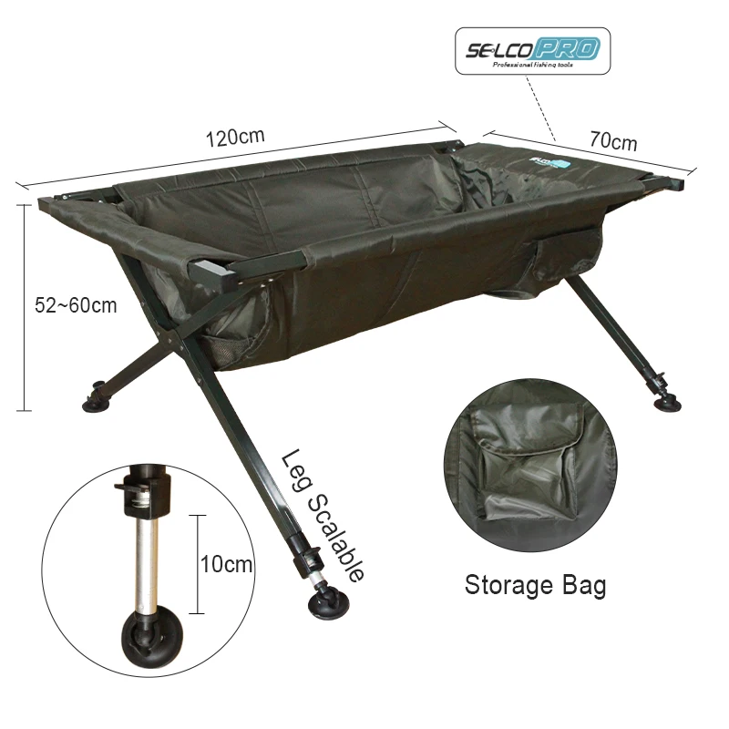 Ensemble Combo Lit de Camp 6 Jambes + Chaise Pêche à la Carpe Carson Boilie