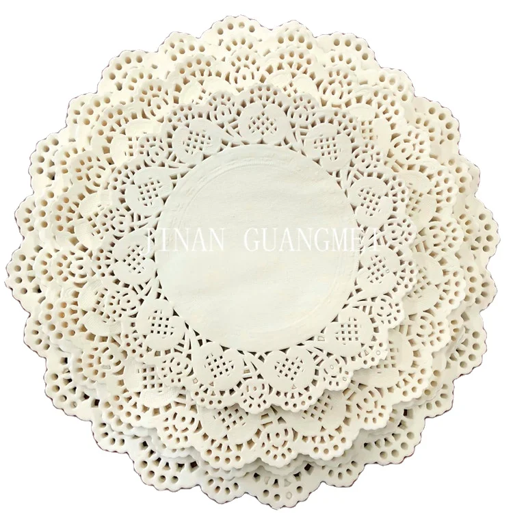 6.5/7.5/8/9.5/10.5" White Lace Round Paper Cake Cupcake Doilies Placemat SW 