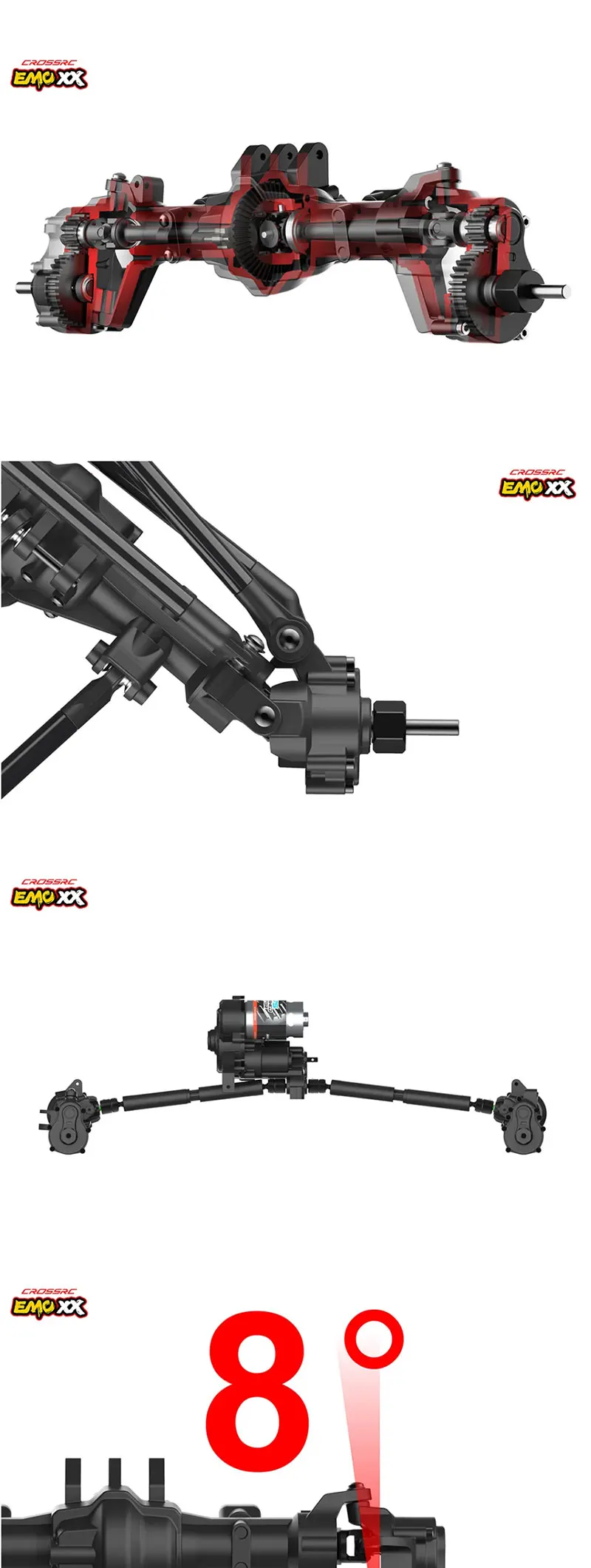 CROSSRC EMO XX XXL Big Dinosaur Sword Dragon Thunder Dragon 1/6 RC Car Model 4x4 6x6 Climbing Crawler Rally Truck Brushless RTR