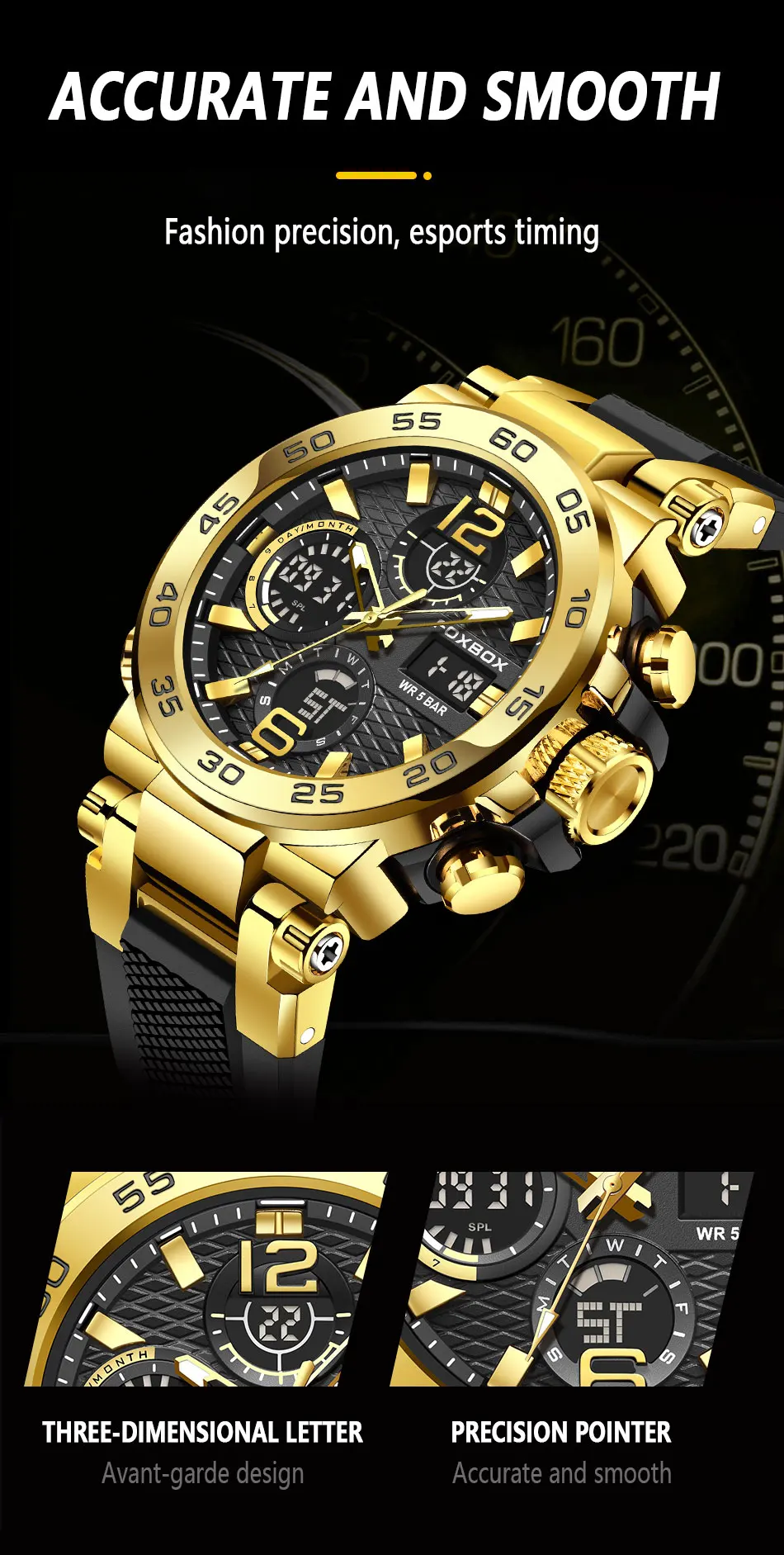 FOXBOX FB0033 Digital Sport Watch for Men Fashion Outdoor Watch Men Top Brand Luxury Waterproof Chronograph Relogio Masculino