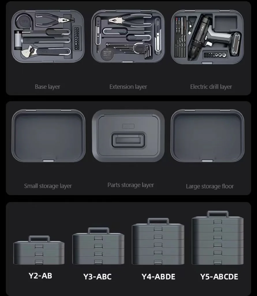 Made in China Layered Toolbox Home Repair Tool Hardware Tool Set