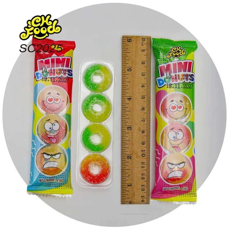 Sugar Coated Mini Donuts Shape Gummy Candy