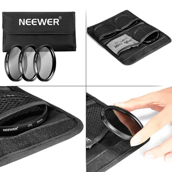 Neewer 55MM Professional UV CPL FLD Lens Filter+ND Neutral Density Filter(ND2/ND4/ND8) for  A37 A55 A57 A65 A77 A100 detail image