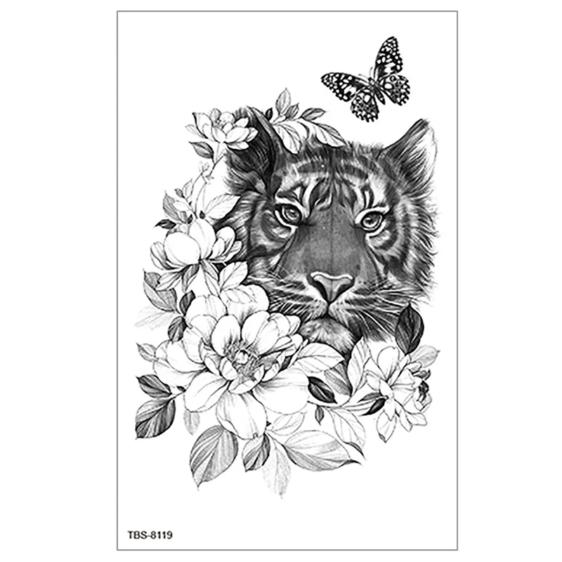 Natural Theme Animal And Flowers Sexy Temporary Tattoo Sticker For Women  And Men Mehndi Designs Wolf Tiger Lion - Buy Temporary Tattoo  Sticker,Mehandi Henna Tattoo,Waterproof Body Art Decals Product on  