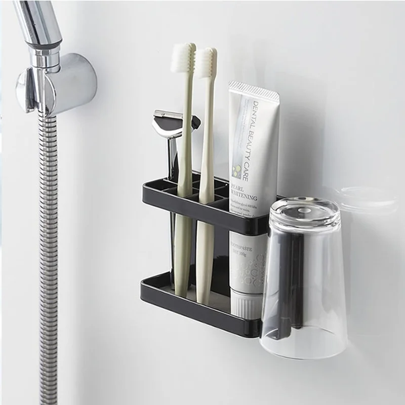 Support mural en fer métallique pour brosse à dents électrique dans la salle de bain – support de rangement ne nécessitant aucun perçage