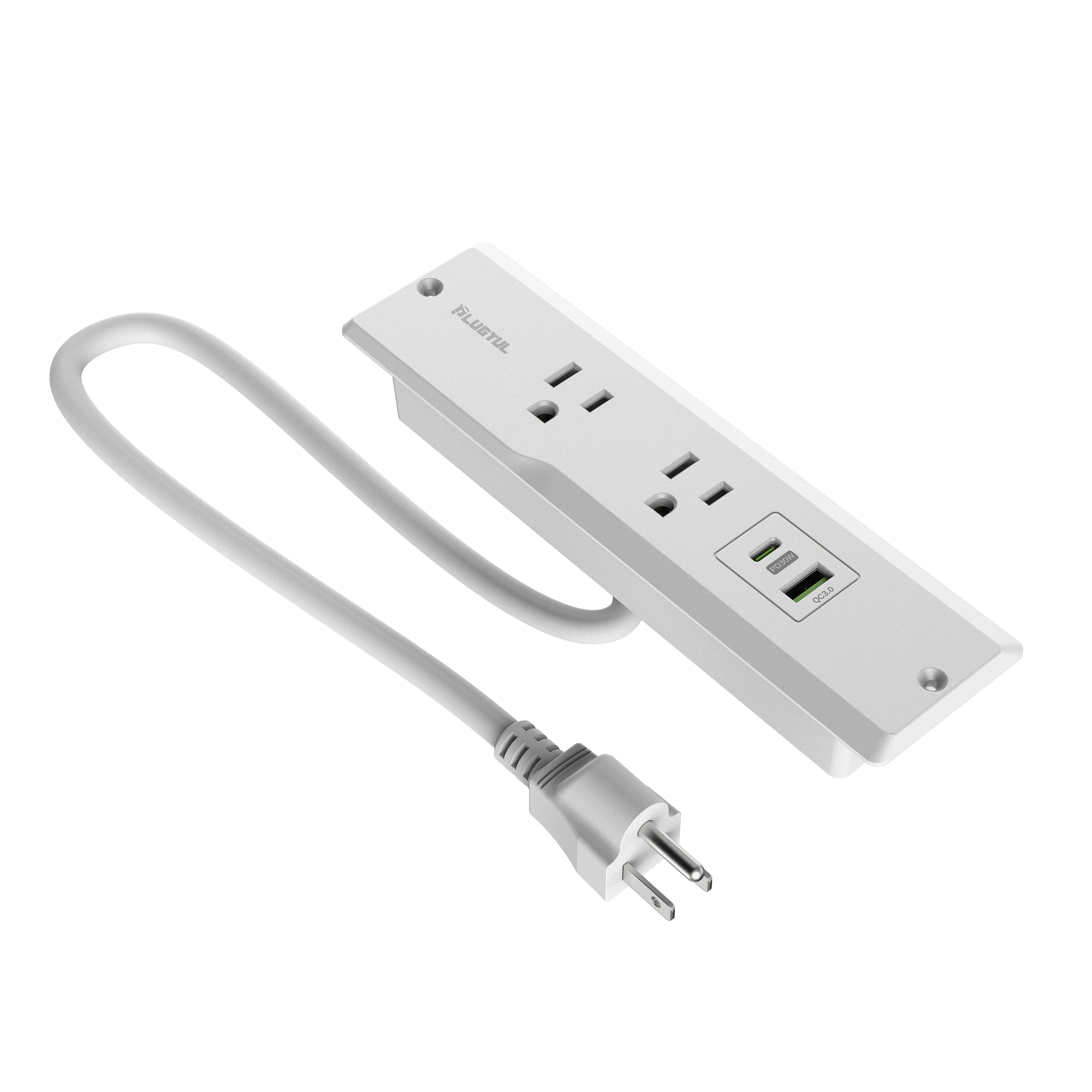 Recessed Power Strip 20w Usb C Port Conference Recessed Power Outlet Socket Fast Charging Usb C 4369