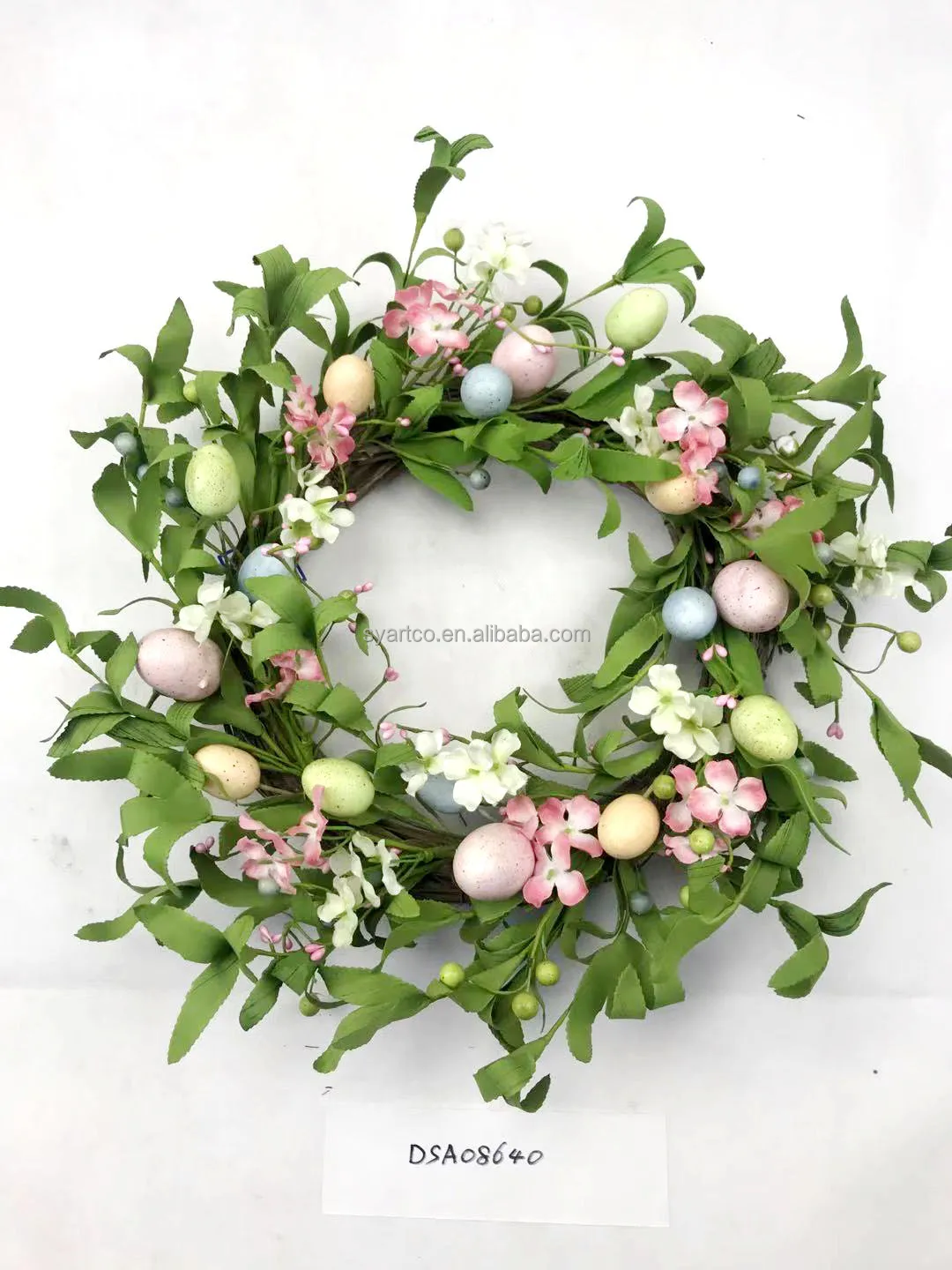 Custom Spring Artificial Flowers Home Decor Silk Tulips Flower Artificial Summer Wreath for Front Door Decor