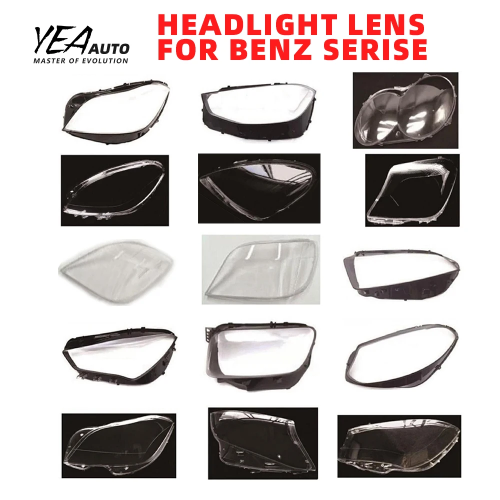 product car headlight glass lampshade cover lens for mercedes benz w203 w204 w205 w212 w213 w220 w222 w117 lens cover housing back base-35