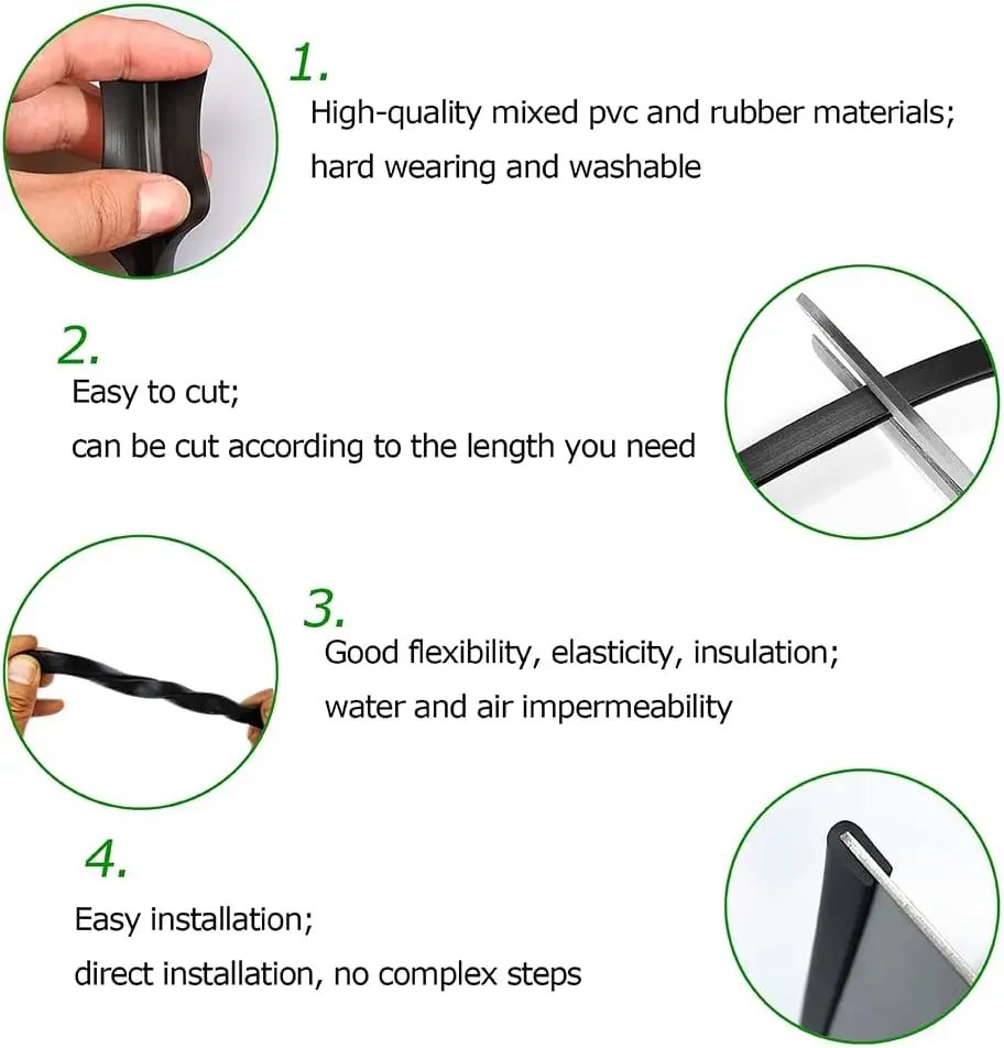 Professional PVC and EPDM Anti-Collision Strip Black Rubber U-Shaped Edge Seal for Protective Glass Steel Plate Clamp