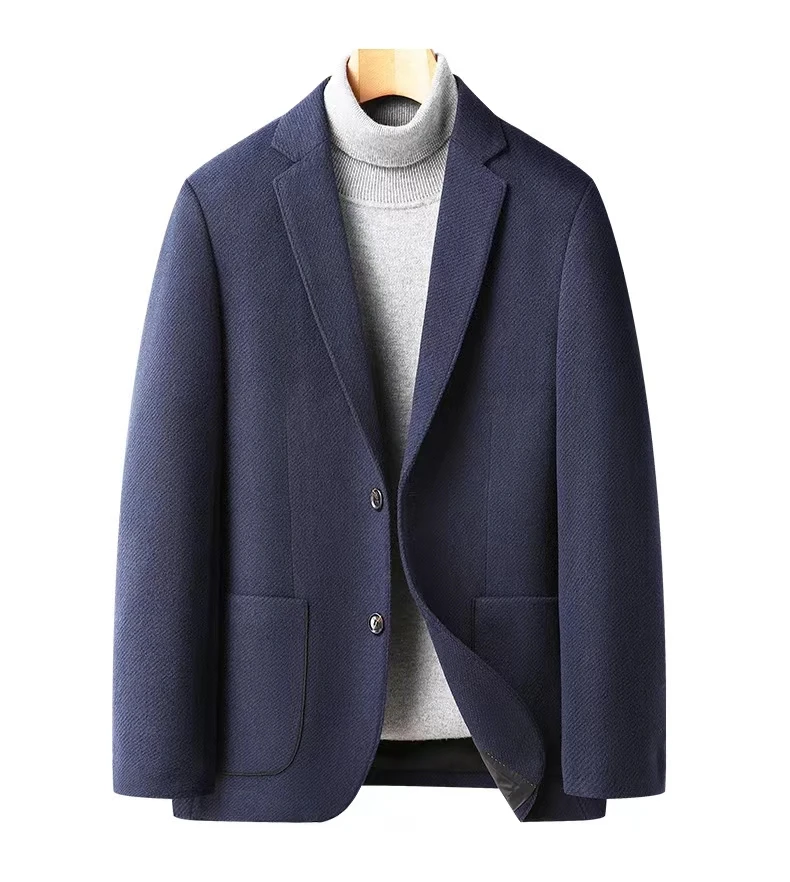 Casual Blazers Men Cashmere Coat British Stylish Vintage Male Business Jacket Handsome Trend Wool Overcoat_voghion.com