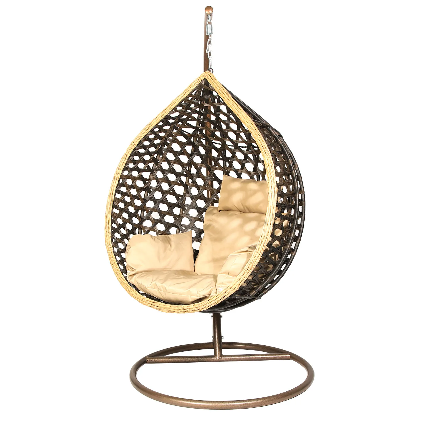 Modern Rattan Hanging Egg Chair With Stand Patio Swings Rocking Basket ...