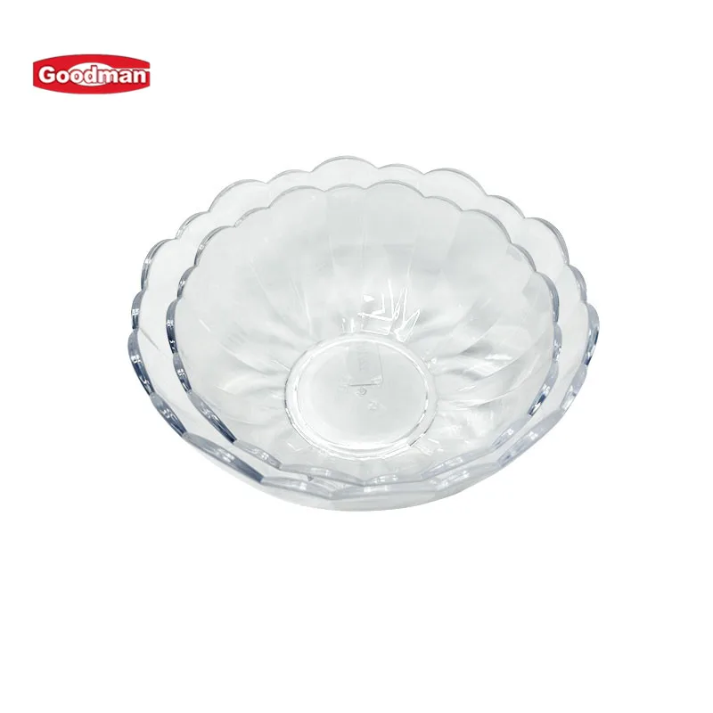 Multifunctional Transparent Acrylic Catering Restaurant Buffet Polycarbonate Plastic Mixing Salad Serving Bowl