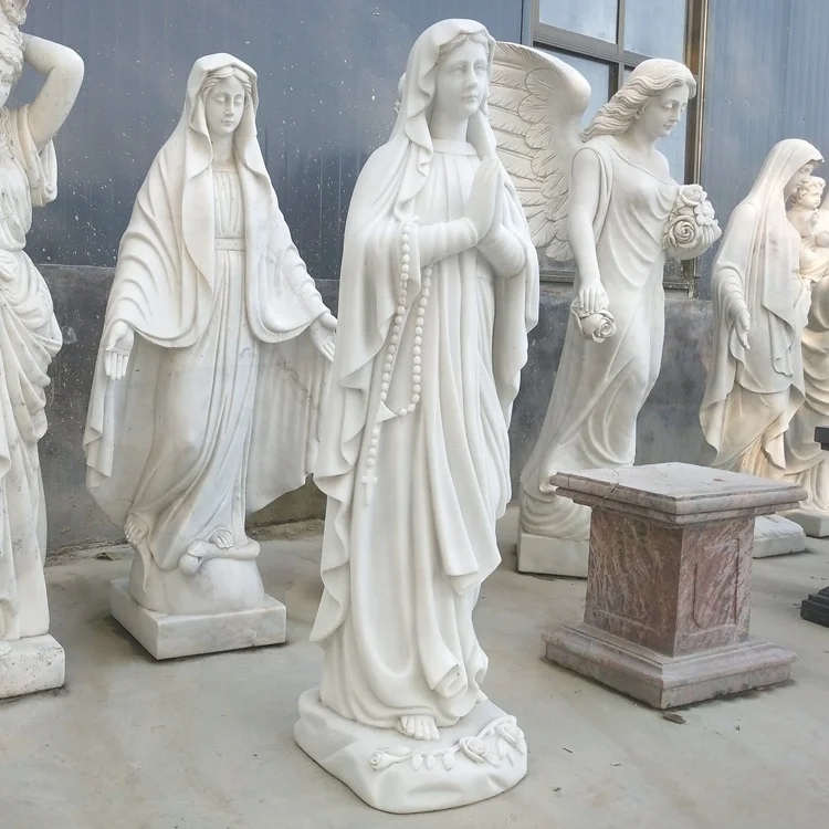 Religious Stone White Marble Holy Mother Mary Statues St Mary Statue