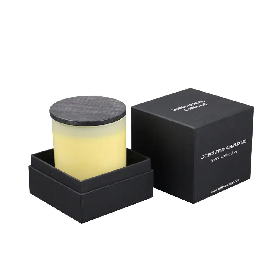 Wholesale Custom Luxury Personalized Cardboard Black Gift Jars Candle Packaging Boxes For Candles details