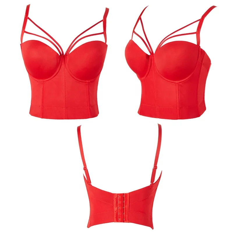 4095 Wholesale Woman Bra Vest Tank Top Gathered Vest Bustier Blouse Women Crop Tops Bra Sleeveless Bra Top