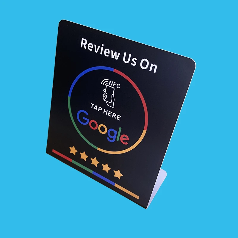 Google Review NFC Stand Card QR Code NFC Contactless Google Review Tap Display Stand