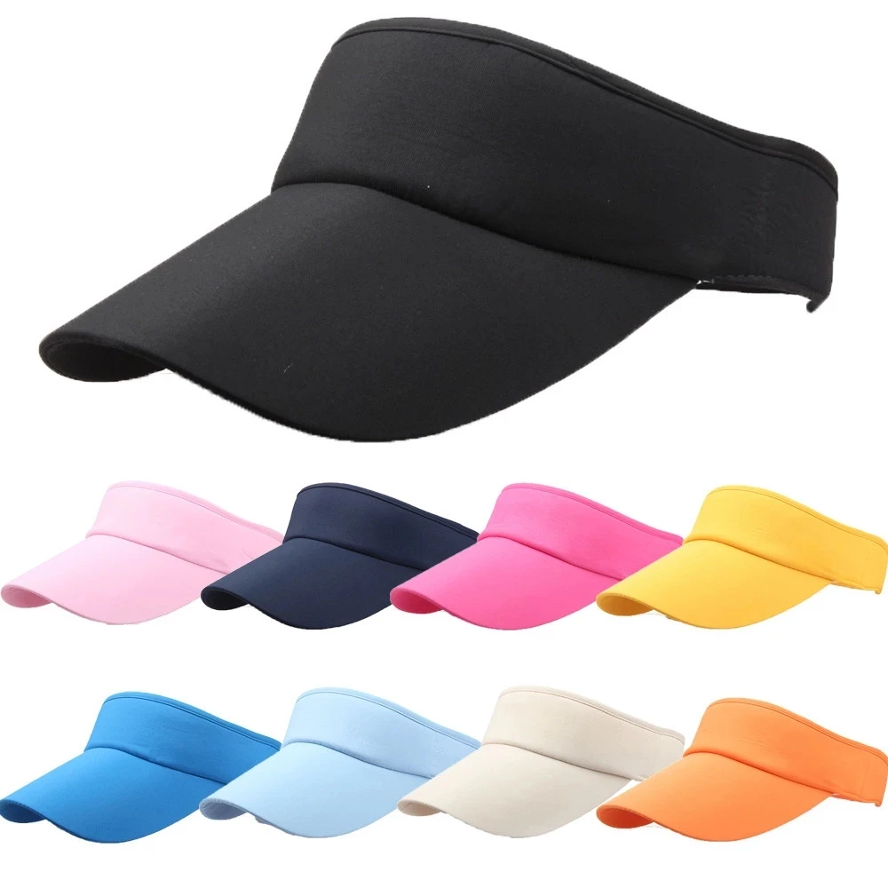 Unisex Sun Visor Hats for Women Men Adjustable Athletic Open-top Sports Visor Hat for Men Cotton Hats 