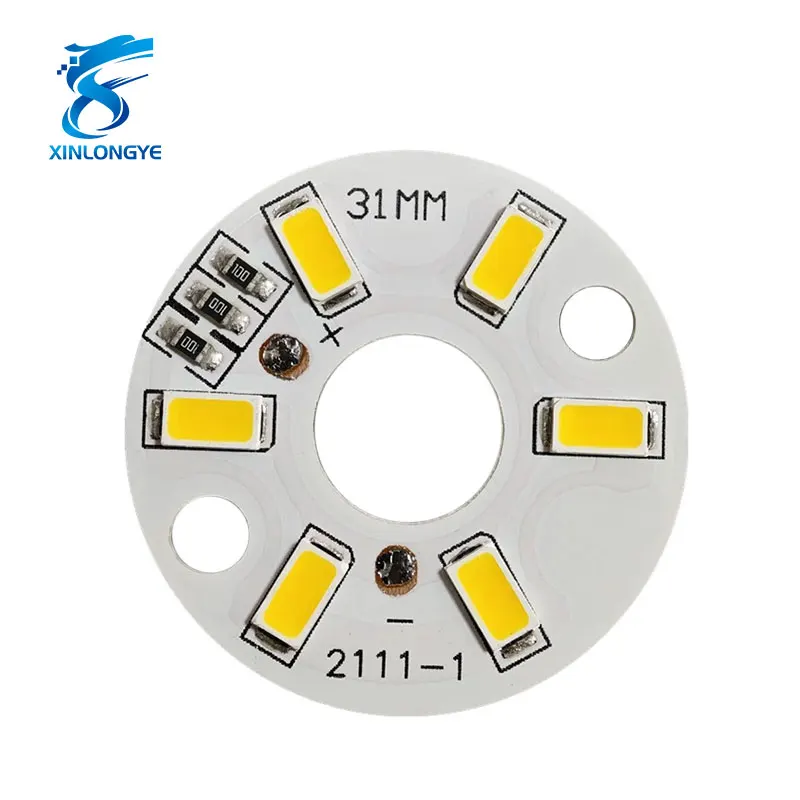DC 5V 3W LED Light Source Board 31mm OD/10mm Aluminum PCB SMD5730 White/Warm/Neutral/Red/Green/Blue/Yellow/Purple LED Modules