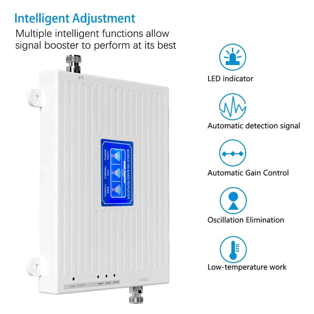 2G 3G 4G 5G GSM Tri Band Signal Repeater Network Booster mobile signal  repeater 850 1700 1900mhz tri band signal booster