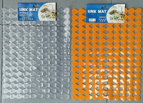 Eco-Friendly Round PVC Sink Mat for Kitchen RD29cm Plastic Pad With Novelty Design Under-Sink Drain Table Decoration
