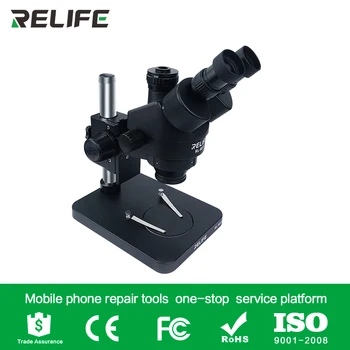 Microscope Trinoculaire Relife RL-M3T Avec Socle Alu Et Tapis Silicone