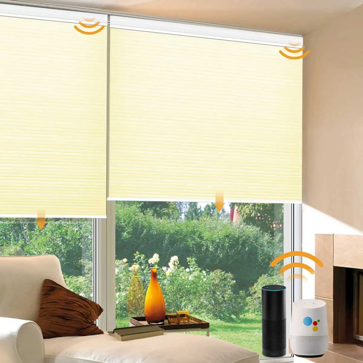 Customized Motorized Window Blinds Shades Top-Down Bottom Blinds with ...