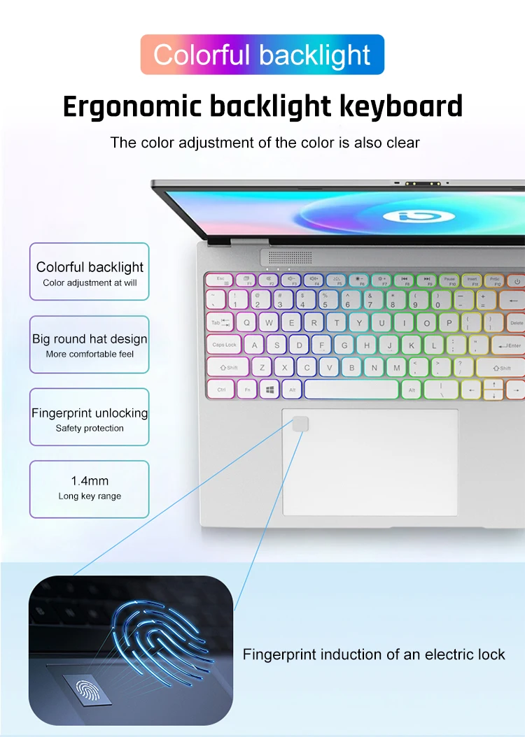 15.6 Inch Fingerprint Unlock Notebook PC with Dual Screens