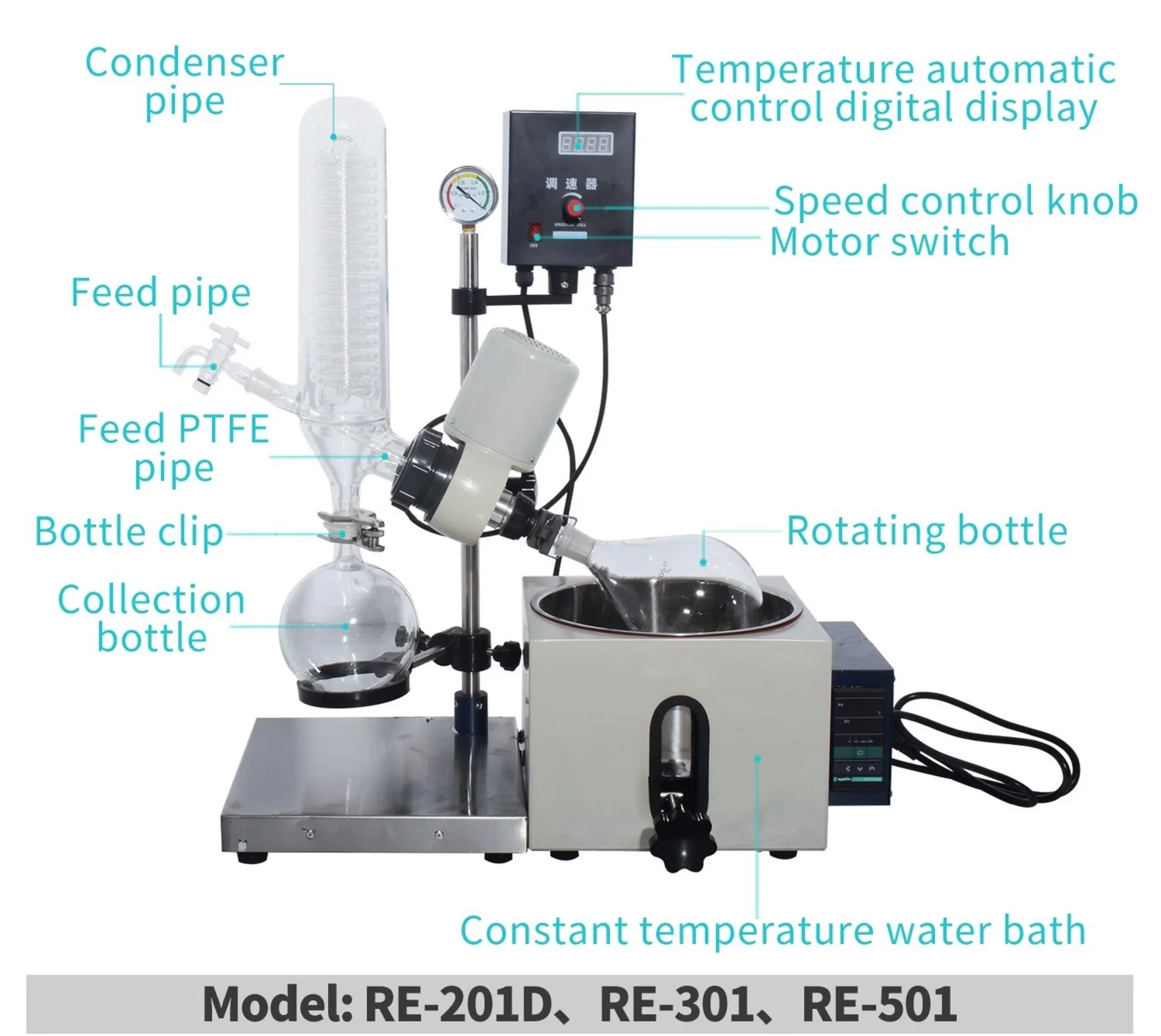 Laboratory Chemical Glass Distiller Mini Distillation Equipment Rotary