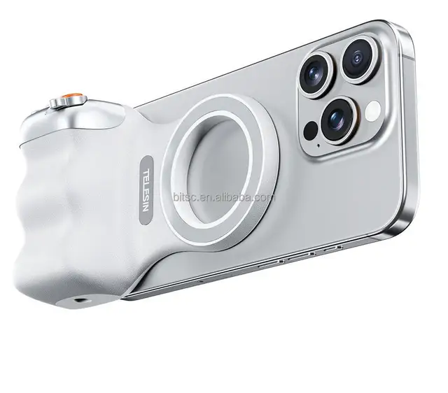Magnetic Phone Camera Handle Grip with Wireless Shutter Remote for iPhone Android Telesin Fun Shot  Magnetic Grip Handle