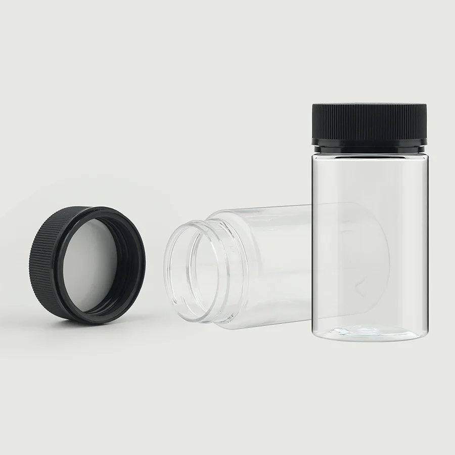 Complément alimentaire de qualité alimentaire 8 oz Pots en plastique PET transparents droits pour aliments