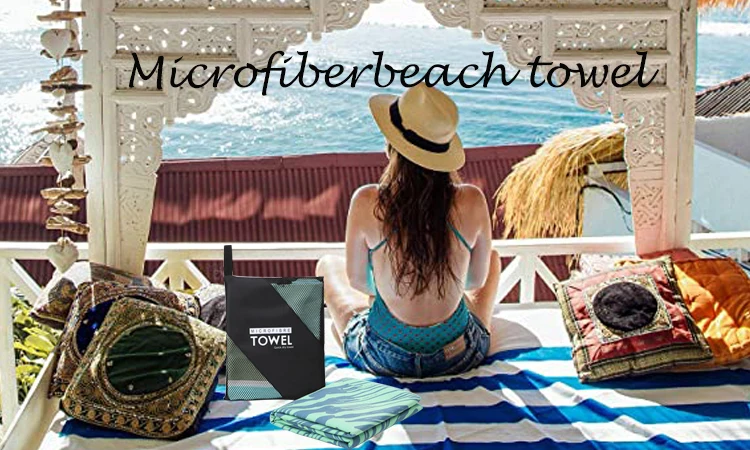 Personalized Bath Towels With Mesh Beach Bag Wholesale Custom Print Tropical Plant Logo Microfiber Beach Towel