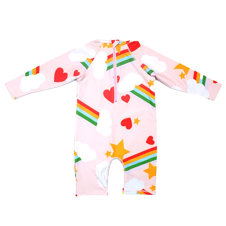 2024 New Arrival Children Swimsuits Girls' One-Piece Long Sleeved Swimsuits Girl Sunscreen Swimsuits