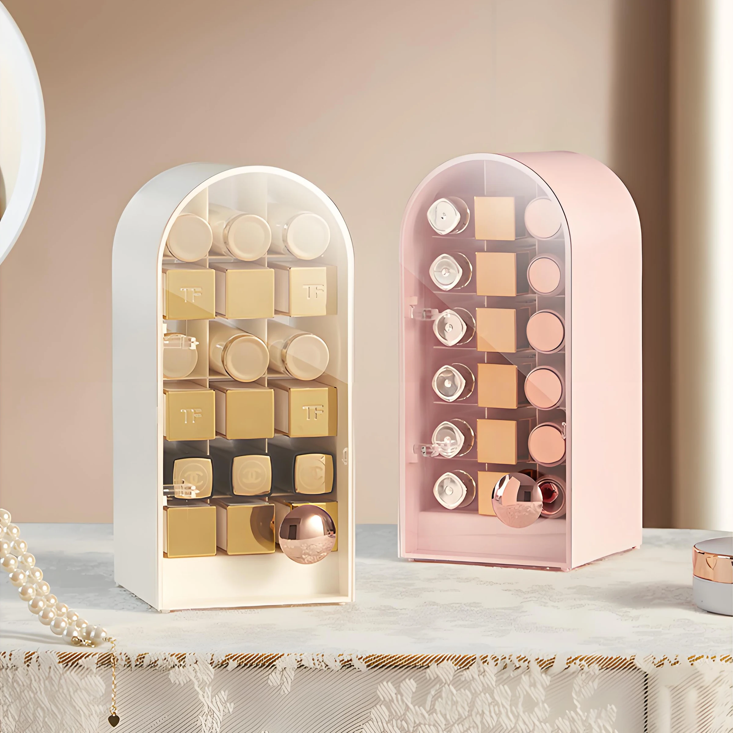 Dustproof Lipstick Organizer Lip Balm Holder Shelf Rack 18 Slots Lipstick Storage Box Lipsticks Display Stand