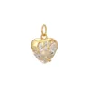 Corazón de cristal dorado con efecto goteo.
