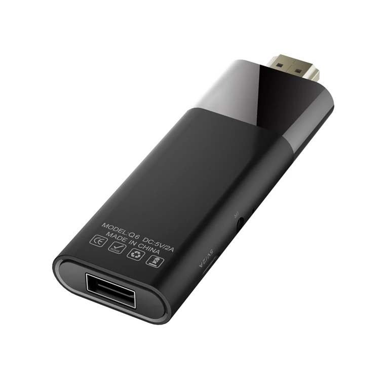 HondoKet Q6 Mini Clé TV Android 10 - 2Go 16Go 4K Bluetooth WiFi Télécommande Vocale