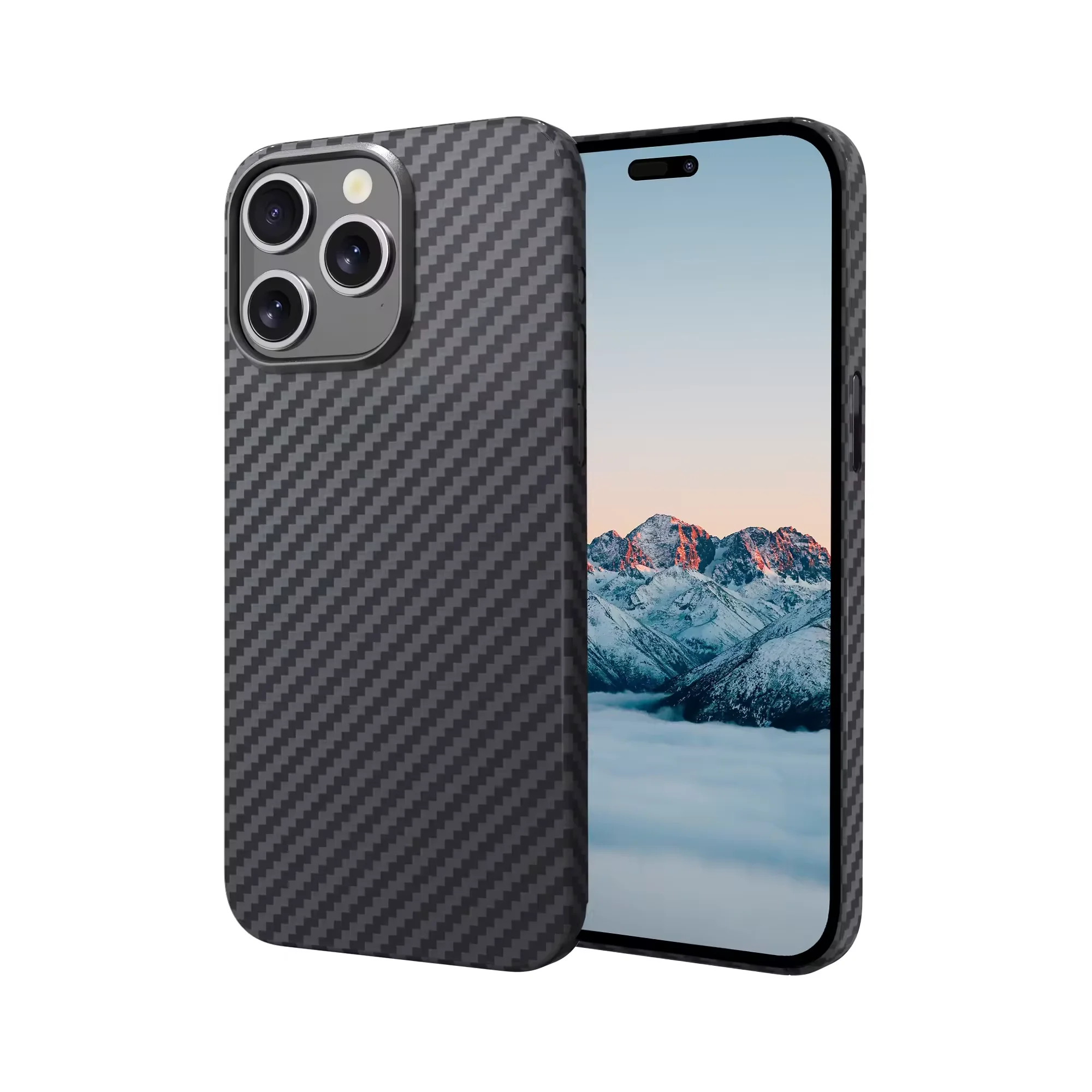 Aramid Fiber Phone Case For Iphone 15 Plus Pro Max Customized Carbon Cell Luxury Matte Thin Material Myc6181 Laudtec
