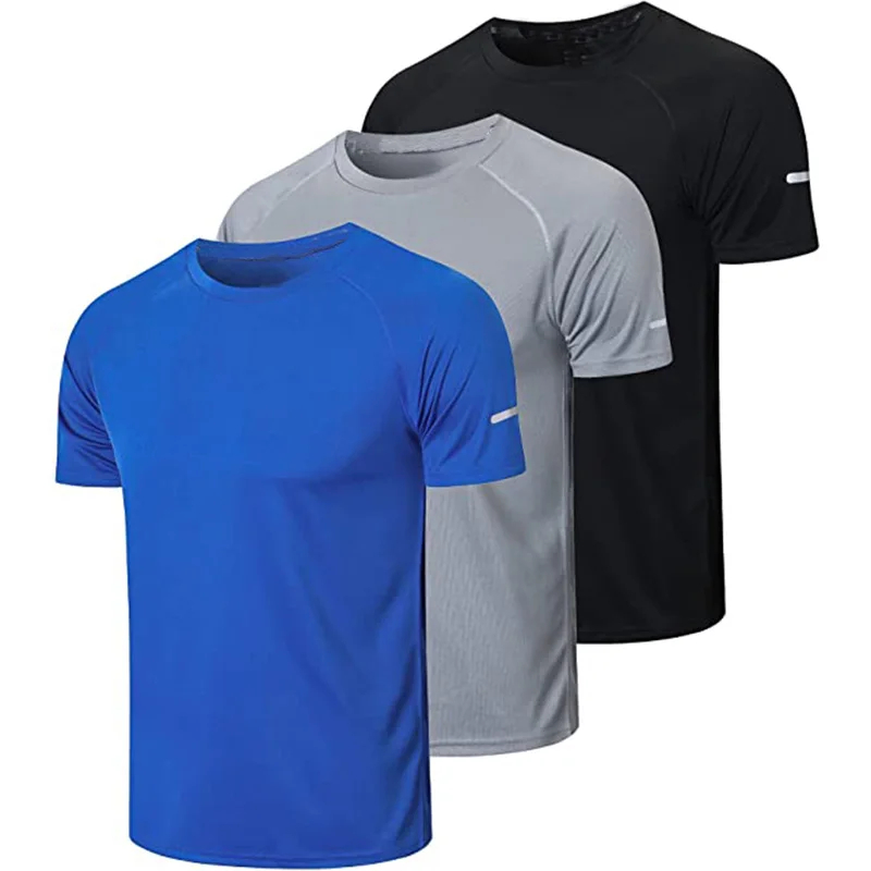 Promotional Blank T Shirts Short Sleeve Mens 100% Polyester T Shirt Gym ...