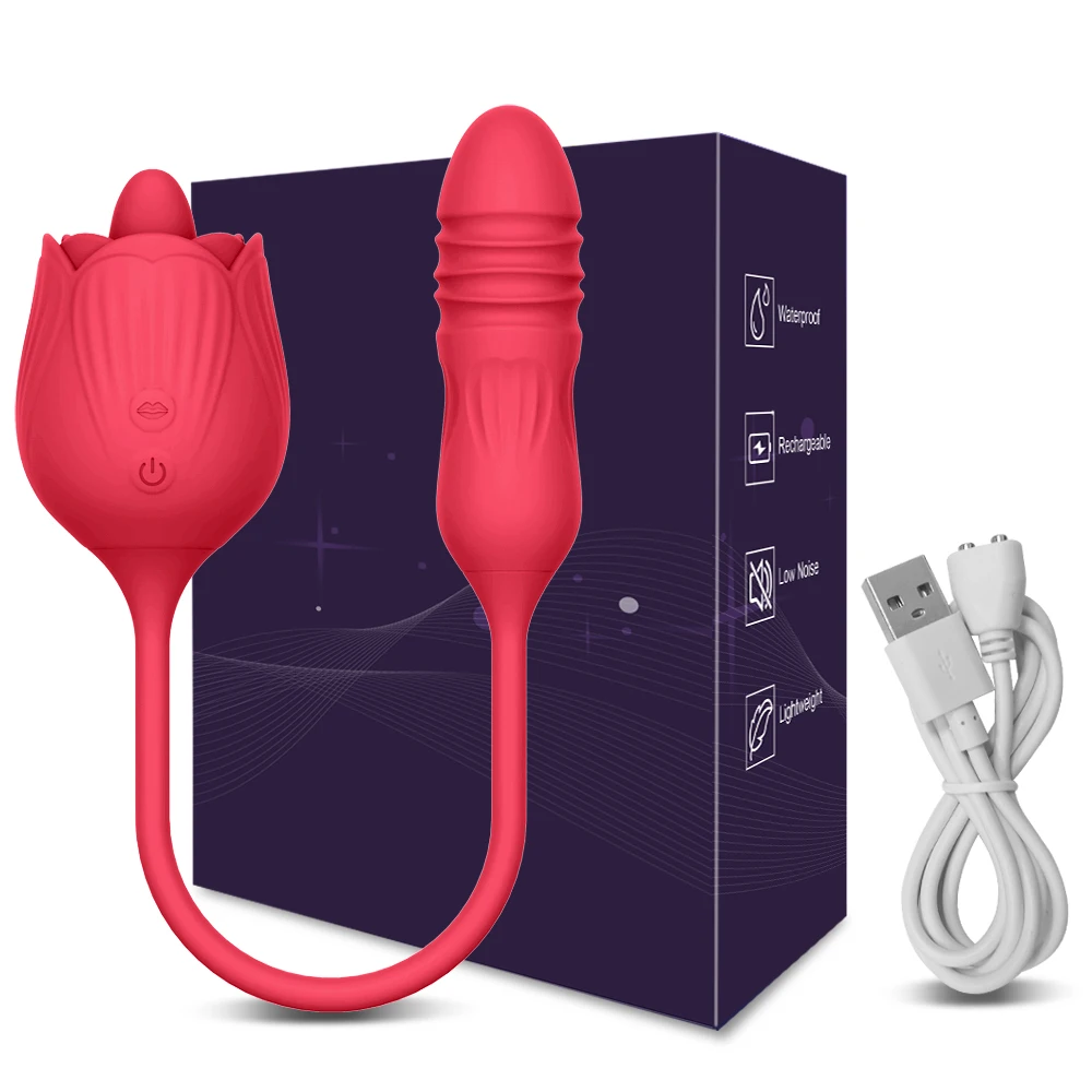 Usa Warehouse Rose Vibrator Sex Toy For Woman And Men Cock Ring Massage