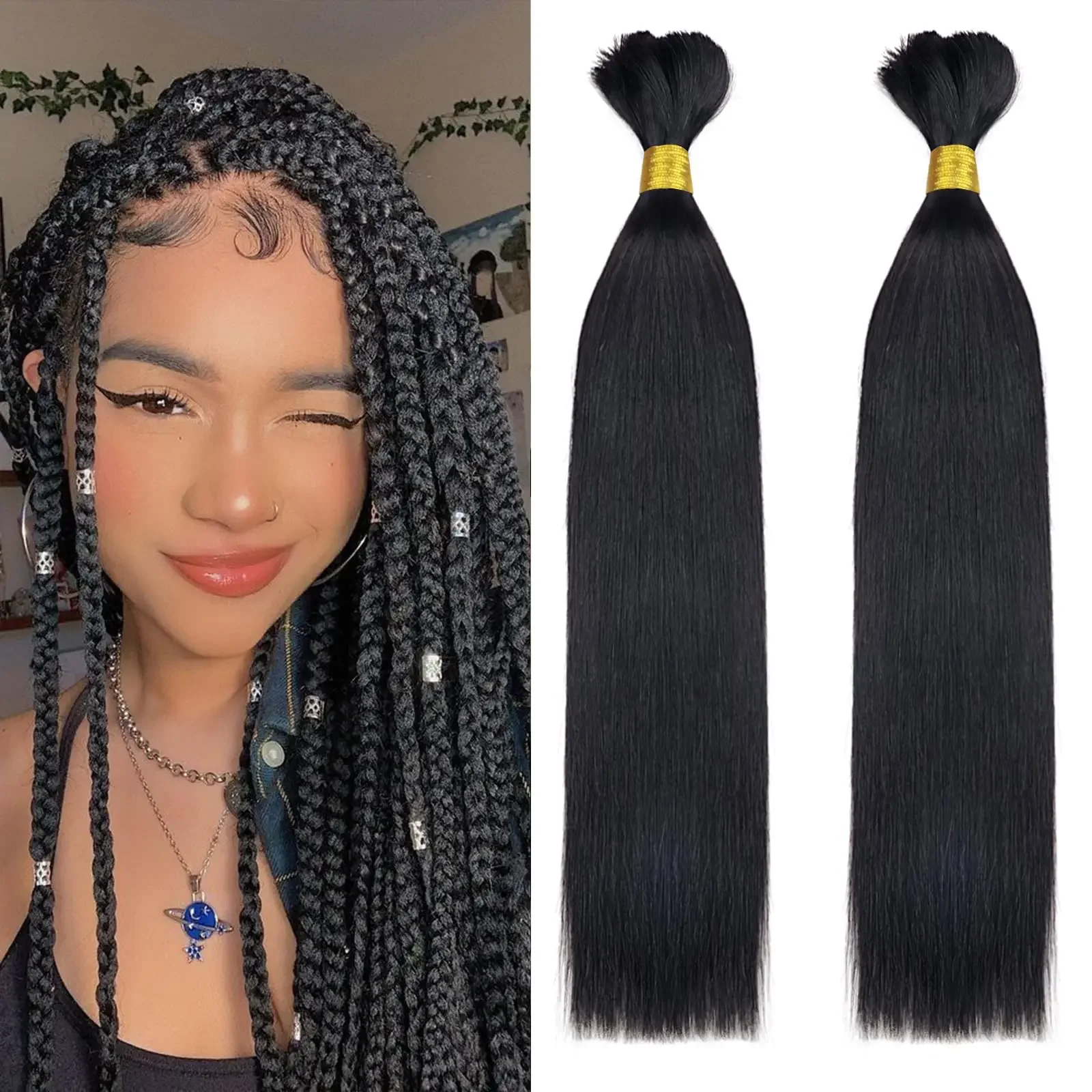 Bundle di capelli umani per trecce boho knotless brasiliane 1b_voghion.com