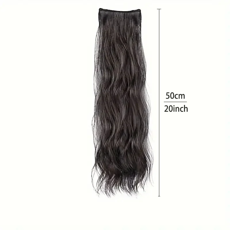 20 Zoll natürliche Welle synthetische Clip in Haarverlängerung 3 Stück BB Clip Haarteil_voghion.com