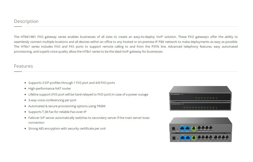8 Fxo Port Voip Gateway,Grandstream Ht881 /ht841 Sip Ata Buy