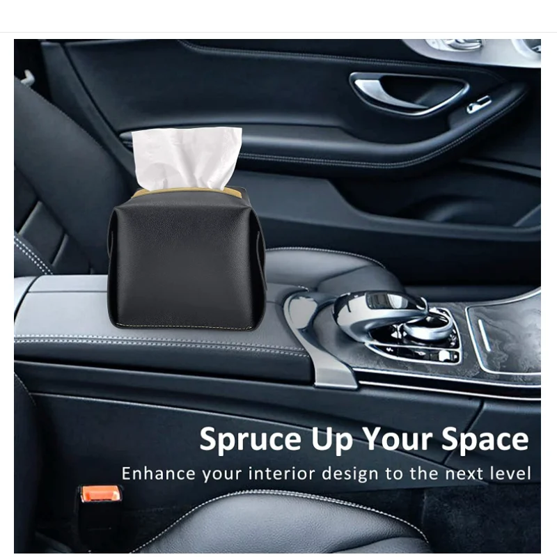 Современный квадратный держатель из искусственной кожи для салфеток декоративный держатель-органайзер