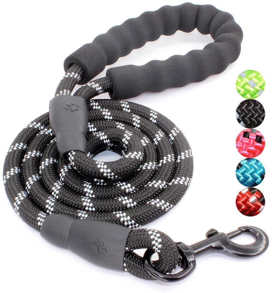 
 Upgrade Highly Reflective Threads Strong Durable Polyester Dog Leash with Comfortable Padded Handle for Medium Large Dogs  