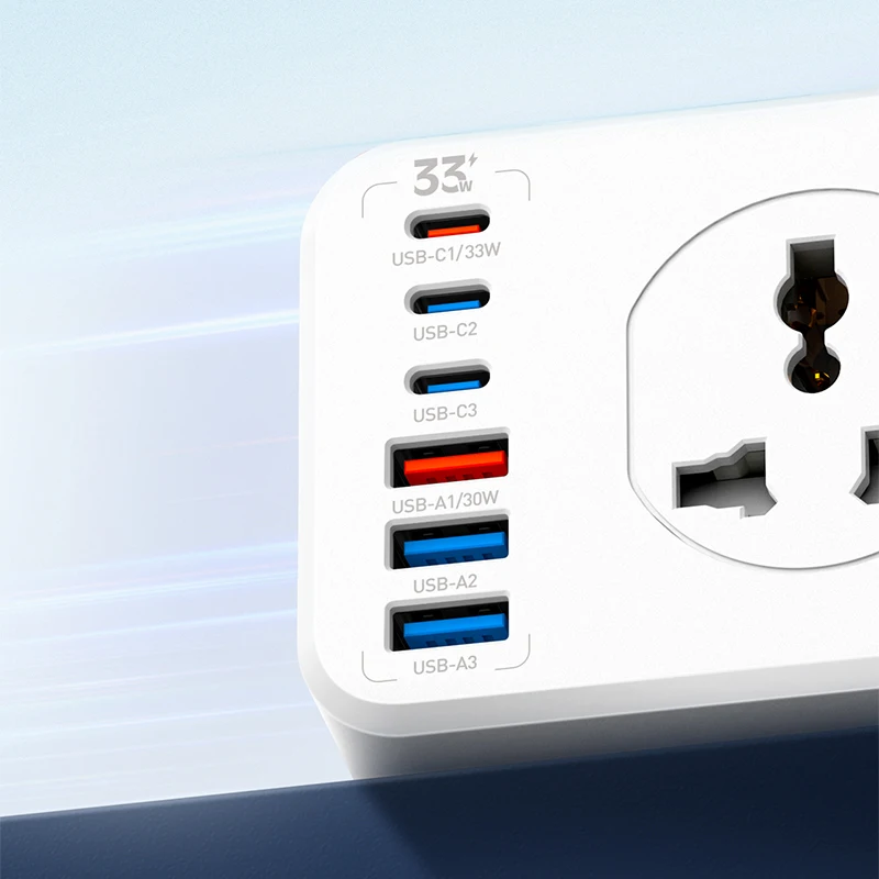 LDNIO SC10610C 10 Outlet Power Strip with 6 USB Ports Universal Socket Extension UK EU US Plug Multifunction Power Strips