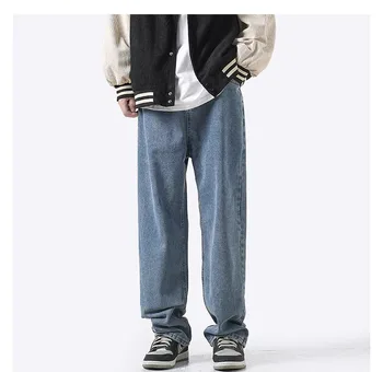 blue washed jeans for man fashion style causal style long pants for man new arrival