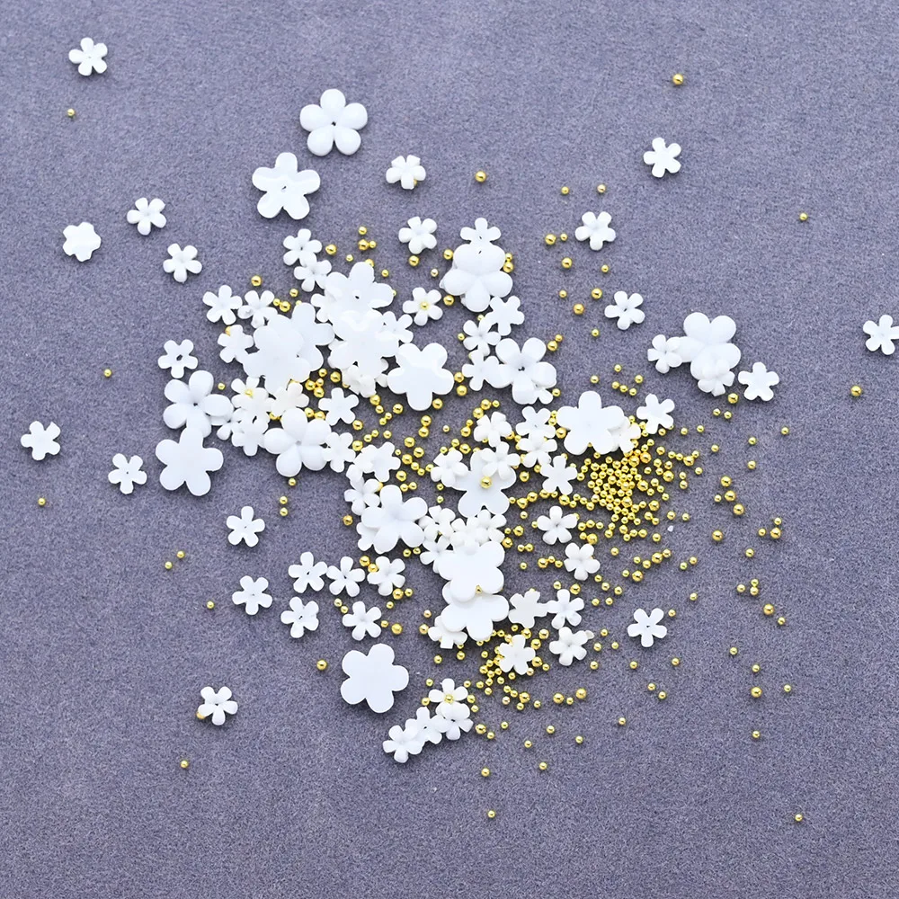 Акриловые цветы подвески для дизайна ногтей металлические бусины жемчужный дизайн милые 3D Подвески украшения маникюра со